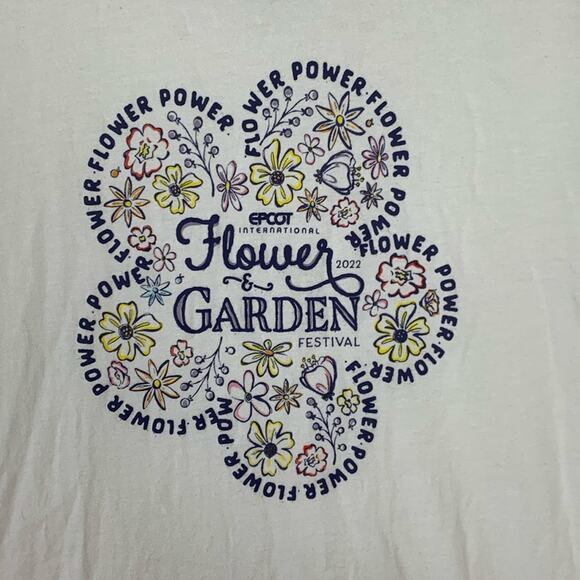 Disney Parks womens large epcot flower festival figment short sleeve shirt white - Picture 4 of 7